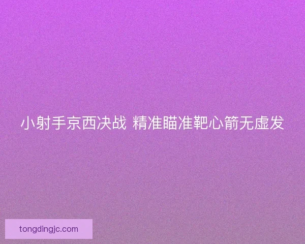 小射手京西决战 精准瞄准靶心箭无虚发