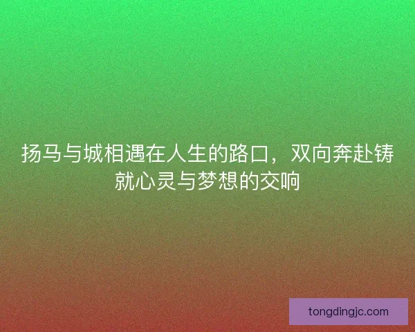 扬马与城相遇在人生的路口,双向奔赴铸就心灵与梦想的交响 扬马与城相遇在人生的路口,双向奔赴铸就心灵与梦想的交响