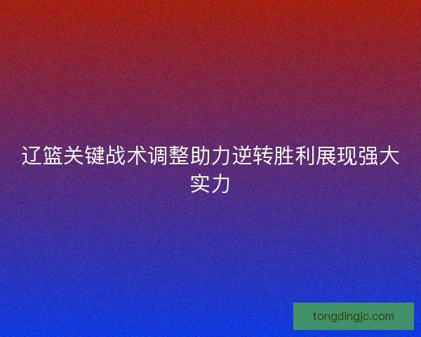 辽篮关键战术调整助力逆转胜利展现强大实力