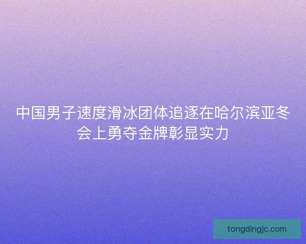 中国男子速度滑冰团体追逐在哈尔滨亚冬会上勇夺金牌彰显实力 中国男子速度滑冰团体追逐在哈尔滨亚冬会上勇夺金牌彰显实力